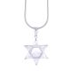 Stainless Steel Diamond Six Point Silver Tone Pendant 16 Inch Chain Necklace 