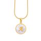 Women's Stainless Steel Gold Tone A Initial Letter Medallion 16 inch Chain Necklace