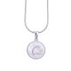 Women's Stainless Steel Silver Tone C Initial Letter Medallion 16 Inch Chain Necklace