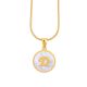 Women's Stainless Steel Gold Tone D Initial Letter Medallion 16 inch Chain Necklace