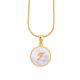 Women's Stainless Steel Gold Tone F Initial Letter Medallion 16 Chain Necklace
