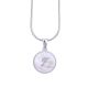 Women's Stainless Steel Silver Tone F Initial Letter Medallion 16 Inch Chain Necklace