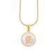 Women's Stainless Steel Gold Tone G Initial Letter Medallion 16 inch Chain Necklace