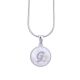 Women's Stainless Steel Silver Tone G Initial Letter Medallion 16 Inch Chain Necklace
