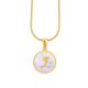 Women's Stainless Steel Gold Tone  J Initial Letter Medallion 16 inch Chain Necklace