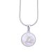 Women's Stainless Steel Silver Tone L Initial Letter Medallion 16 Inch Chain Necklace