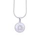 Women's Stainless Steel Silver Tone O Initial Letter Medallion 16 Inch Chain Necklace