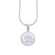 Women's Stainless Steel Silver Tone T Initial Letter Medallion 16 Inch Chain Necklace