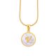 Women's Stainless Steel Gold Tone V Initial Letter Medallion 16 Inch Chain Necklace