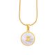 Women's Stainless Steel Gold Tone Z Initial Letter Medallion 16 Inch Chain Necklace