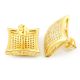 Men's Hip Hop Gold Plated XL Puffed Dome Kite Shape Screw Back Stud Earrings