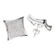 Hip Hop Silver Plated Caved Square Kite Square Screw Back Stud Earrings