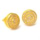 Men's Fashion Gold / Silver Plated Micro Pave Round Screw Back Stud Earrings