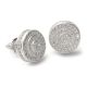 Men's Fashion Silver Plated Double Micro Pave Round Screw Back Stud Earrings