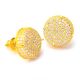 Hip Hop Brass Gold Plated XL Round Screw Back Stud Earrings