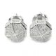 Men's Bling Bling Iced Out Silver Plated Octagon Screw Back Stud Earrings