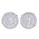 Men's Hip Hop Iced Out Sterling Silver Micro Pave Round CZ Clip Back Earrings