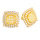 Men's Bling Bling Sterling Silver in Gold Plated Micro Pave Octagon CZ Screw Back Earrings
