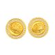 Men's Iced Out Sterling Silver in Gold Plated Pave Lion Head CZ Screw Back Earrings 