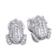 Men's Iced Out Sterling Silver Micro Pave Frog CZ Screw Back Earrings