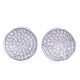Men's Sterling Silver Iced Out 11 mm 3D CZ Round Screw Back Earrings