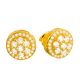 Men's Iced Out Sterling Silver 3D Gold Plated Micro Pave Round CZ Screw Back Earrings