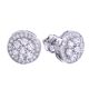 Men's Iced Out Sterling Silver 3D Micro Pave Round CZ Screw Back Earrings