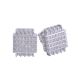 Men's Fashion Sterling Silver Iced Out Square Screw Back Earrings