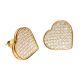 Fashion Heart Gold / Silver Black Plated XL Micro Pave Lab Diamond Screw Back Earrings 