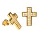 Men's Hip Hop Iced Out Cross Gold/ Silver / Black Plated Screw Back Earrings 