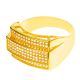 Men's Fashion Hip Hop Gold Plated Hand Set CZ Double Rectangle Pinky Rings 