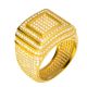 Men's Hip Hop 14k Gold Plated All Around CZ Band Double Square Style Pinky Ring