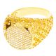 Men's Luxury Iced Out Hip Hop Gold Plated Caved Flat Round Style Pinky Rings