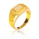 Men's Hip Hop Eagle Iced Out Gold Plated Band Rectangle Pinky Ring