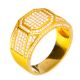 Men's Iced Out Gold Plated CZ Hand Set Band Double Octagon RX Pinky Ring