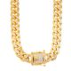 Heavy 14 mm Gold Plated Stainless Steel Stone Cuban Chain 18 20 24 inches