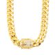 Men's 14 mm Heavy Gold Plated Stainless Steel Cuban Chain Necklace 18 / 20 / 24 inches