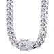 Heavy Silver Plated Stainless Steel Cuban Chain Necklace 18 / 20 / 24 inches