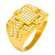 Men's CZ Stoned Stainless Steel 14K Gold Plated Band Pinky Rings 