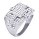 Men's CZ Stoned Stainless Steel Silver Plated Band Pinky Rings