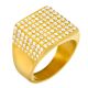 Men's Fashion Lab Diamond Stainless Steel Gold Plated Band Pinky Ring