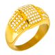 Men's CZ Stoned Stainless Steel Gold Plated Domed Band Pinky Ring
