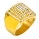 Men's Square Domed Stainless Steel 14K Gold Plated Band Pinky Rings