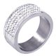 Men's Fashion CZ Stoned Stainless Steel Silve Plated Band Pinky Ring