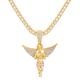 Hip Hop Gold / Silver Plated Icy Pray Angel Pendant 24 inch Tennis Chain Necklace