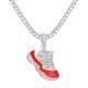 Silver Plated Basketball Shoe Pendant 24 inch Tennis Chain Necklace
