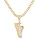 Basketball Shoe Gold / Silver Tone Pendant 24 inch Tennis Chain Necklace