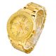  Men's Gold Plated Metal Band Bling Iced Out Hip Hop Watch
