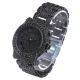 Men's Hip Hop Analog Rapper Iced Out Plated Fashion Heavy Metal Band Watches-Black