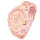 Men's Bling Iced Out CZ Rose Gold Plated Metal Band Watches 